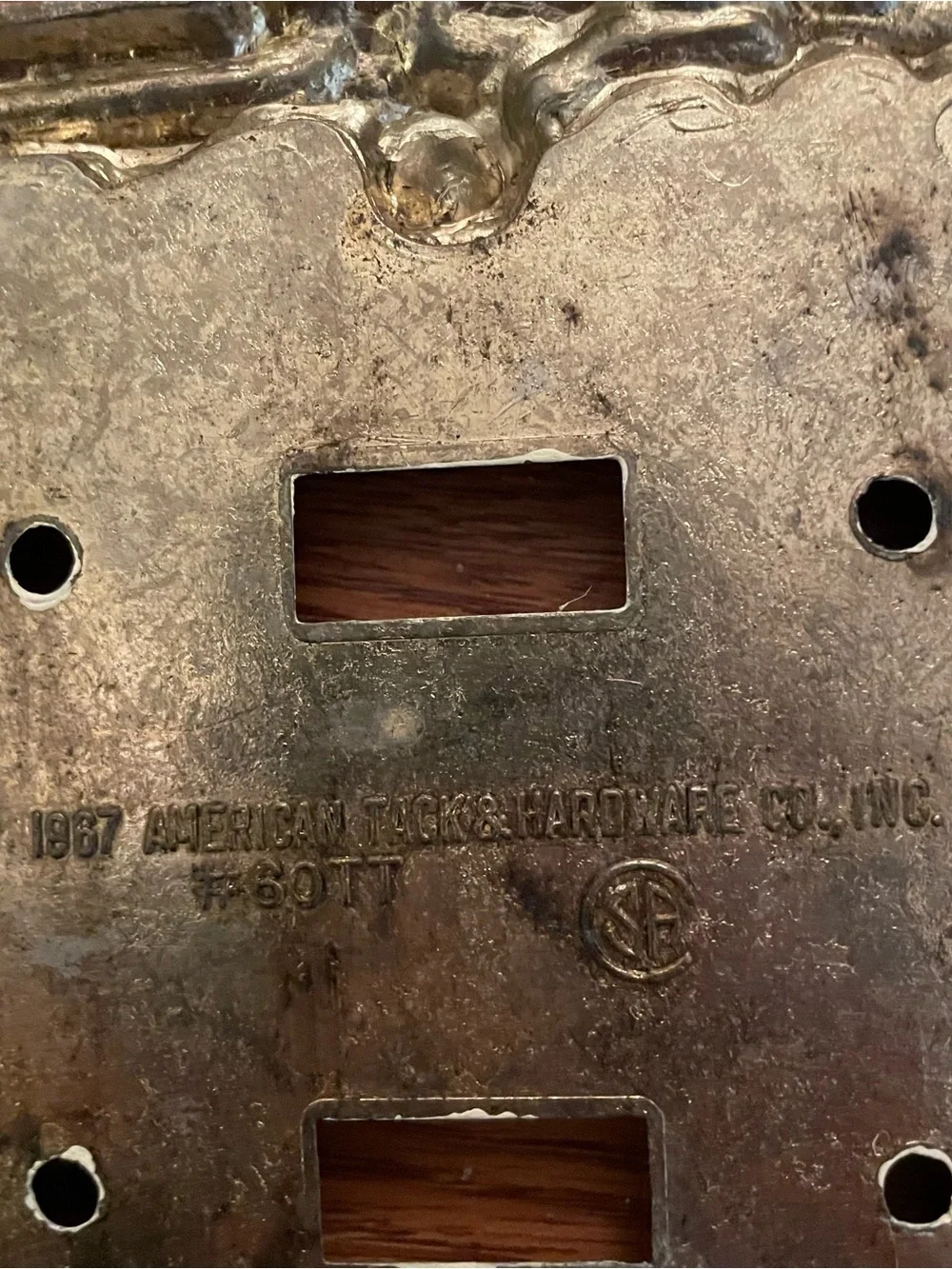 1967 American Tack & Hardware #60TT Metal Double Switch Plate Cover Painted